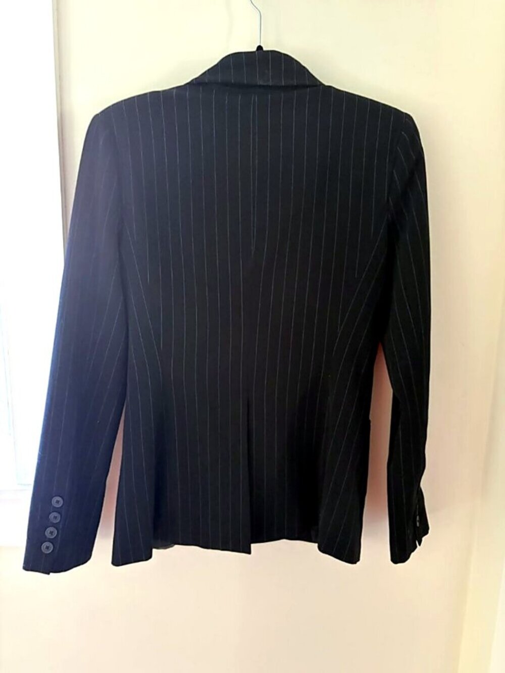 Norma Kamali Pinstripe Single Button Blazer 10
